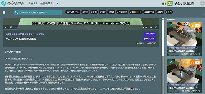 字幕や概要文は生成AIが自動作成